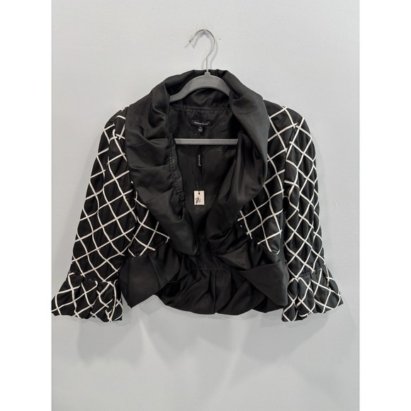 Samuel Dong Jackets & Blazers - NEW Samuel Dong Quilted Cropped Jacket Size S Black White Grid Print Avant-garde